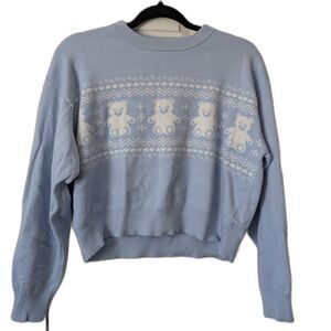 Orange Kiss “Comfy Cloud” Teddy Bear Graphic Crewneck Women’s Medium